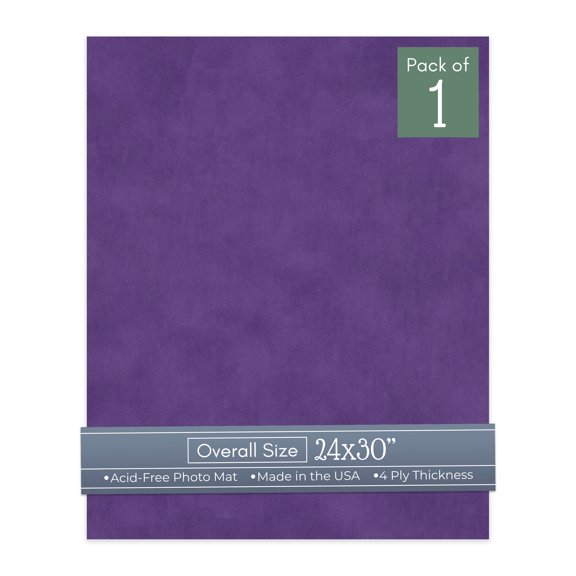 Purple Suede 24x30 Uncut Art Mat Board - No Opening - 1 Mat