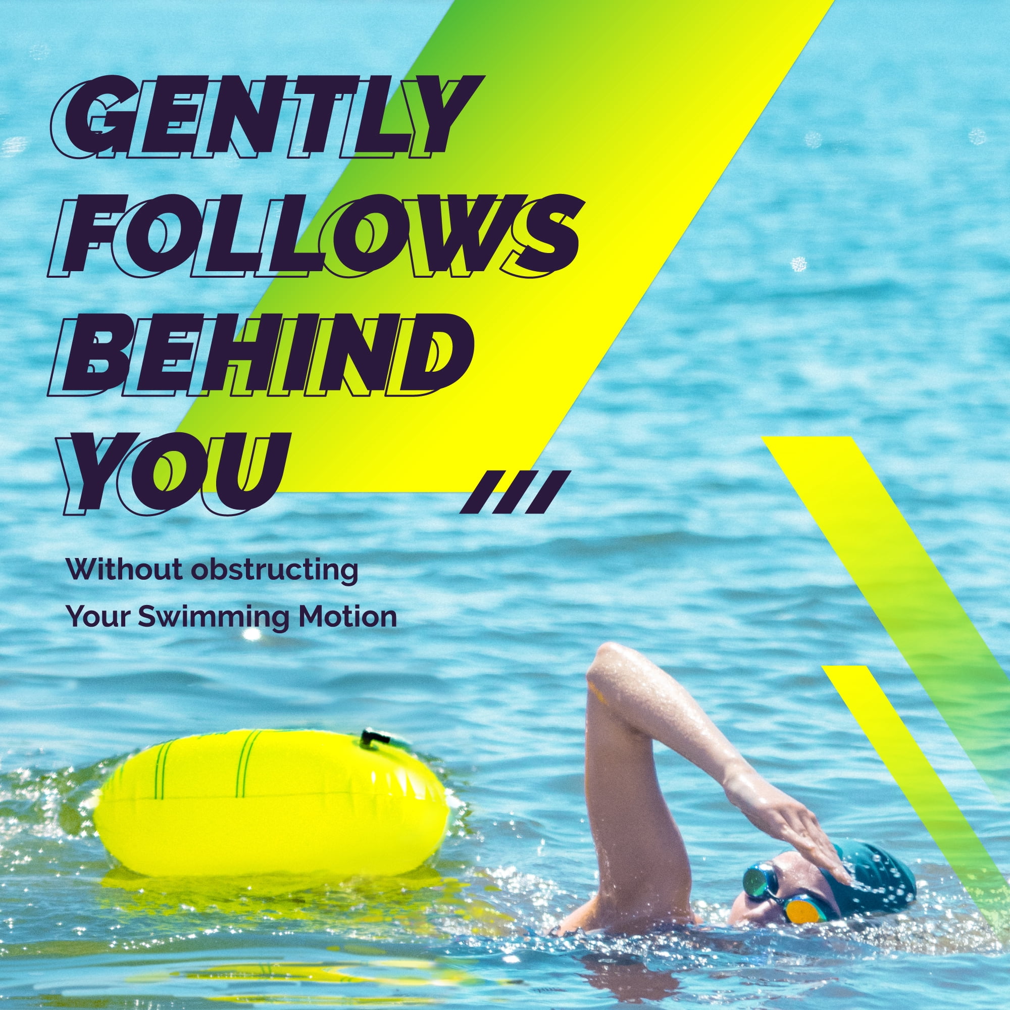Sunlite Sports Swim Buoy, Highly Visible Safety Marine Float Training for Open Water Swimming, for Swimmers, Triatheletes, Kayakers, Snorkelers