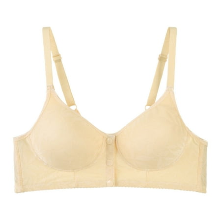 Blphud Brasieres Womens Workout Bras Women Sexy Front Button Shaping Cup Adjustable Shoulder Strap Large Size Underwire Bra Comfortable Soft Bustier Yellow 56
