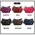 thumbnail image 6 of Women Multi Pockets Crossbody Bag Waterproof Nylon Single Shoulder Bag Travel Purses Handbags, Rose Red, 6 of 9