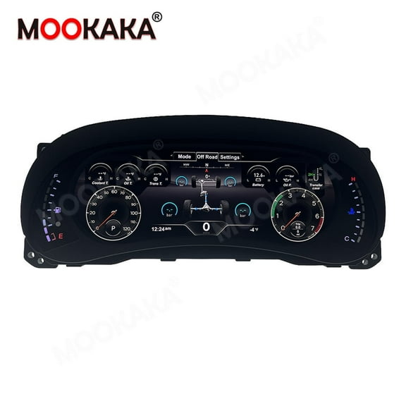MOOKAKA Digital Dashboard Instrument Cluster for Jeep Wrangler LCD Screen Virtual Cockpit Speedometer Upgrade Universal Fit Car Accessory with Linux OS