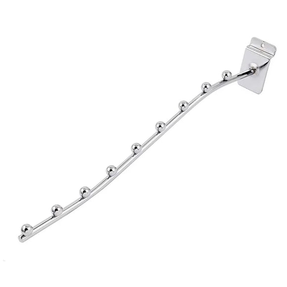 Gancho Blister Curvo Exhibidor Para Ropa Cascada 9 Balines Panel Ranurado 10 Pz Arcoshop BX-006
