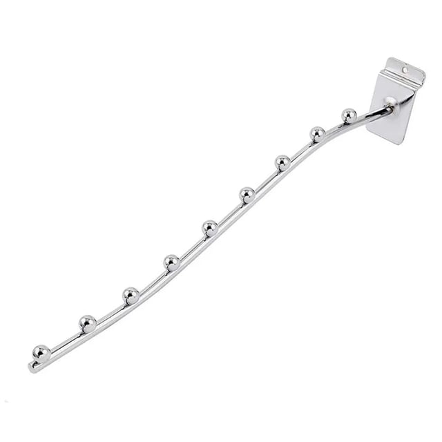 Gancho Blister Curvo Exhibidor Para Ropa Cascada 9 Balines Panel Ranurado 10 Pz Arcoshop BX-006