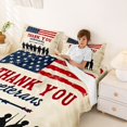 thumbnail image 4 of Manfei Vintage US Flag Bed Sheets, Thank You Veterans Print Full Size Sheets, Red Navy Beige, Gray Reversible 4-Piece (1 Flat Sheet, 1 Fitted Sheet and 2 Pillowcases), 4 of 6