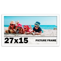 27x15 Frame White Solid Wood Picture Frame Includes UV Acrylic Shatter Guard Front, Acid Free Foam