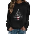 thumbnail image 2 of Christmas Sweatshirt For Women Trendy Christmas Tree Graphic Print Pullover Athletic Casual Crewneck Long Sleeve Tops Black M, 2 of 4