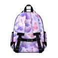 thumbnail image 3 of Purple Butterfly Lavender Pattern Backpack for School,Cute School Bag,Schoolbag with Adjustable Shoulder Straps & Padded Back,15.25"x11.5"x5.25", 3 of 5