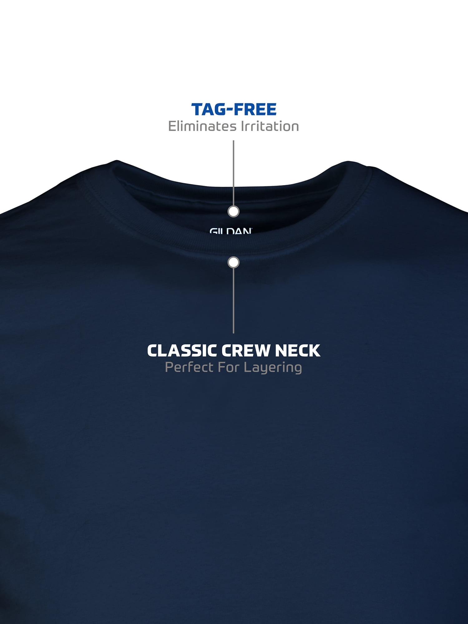 Mens Short Sleeve Crew T-Shirts Assorted Color T-Shirt up to 2XL, 5-Pack, 2X-Large, Navy, Heather Navy, Indigo Blue