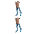 thumbnail image 1 of Sonducket Calcetines a rayas hasta el muslo antideslizantes estilo preppy JK juegos deportivos Día de San Valentín accesorios de mujer azul raya blanca azul 2Conjunto, 1 of 6