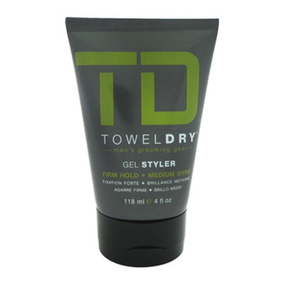 Firm Hold Gel Styler by Towel Dry for Men - 4 oz Gel