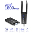thumbnail image 2 of Adaptador WiFi USB, 1800 Mbps 2,4 GHz con antena externa IEEE802.11AX compatible con adaptador de red ámbrica /10/7 para escritorio de Sunnimix Adaptador Wi-Fi USB, 2 of 8