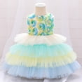 thumbnail image 2 of Vestido Para Niñas, Ropa Para Bebés, Niñas Pequeñas, Vestido Floral En Capas, Vestido De Baile, Vestido De Tul, Ropa Verde Odeerbi LM103-3287, 2 of 9