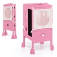thumbnail image 1 of Costway Marchepied de Cuisine Pliant en Bois pour Enfants avec Hauteur Réglable et Filet de Sécurité, 1 of 10