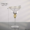 thumbnail image 5 of 4 Piece Premium Clear Stem Crystal Martini Glasses with Gold Rim and Diamond-like Rhinestones, Elegant 10oz Glassware Set for Cosmopolitan, Vodka, Gin and Other Cocktails, Fancy Manhattan Drinkware, 5 of 8