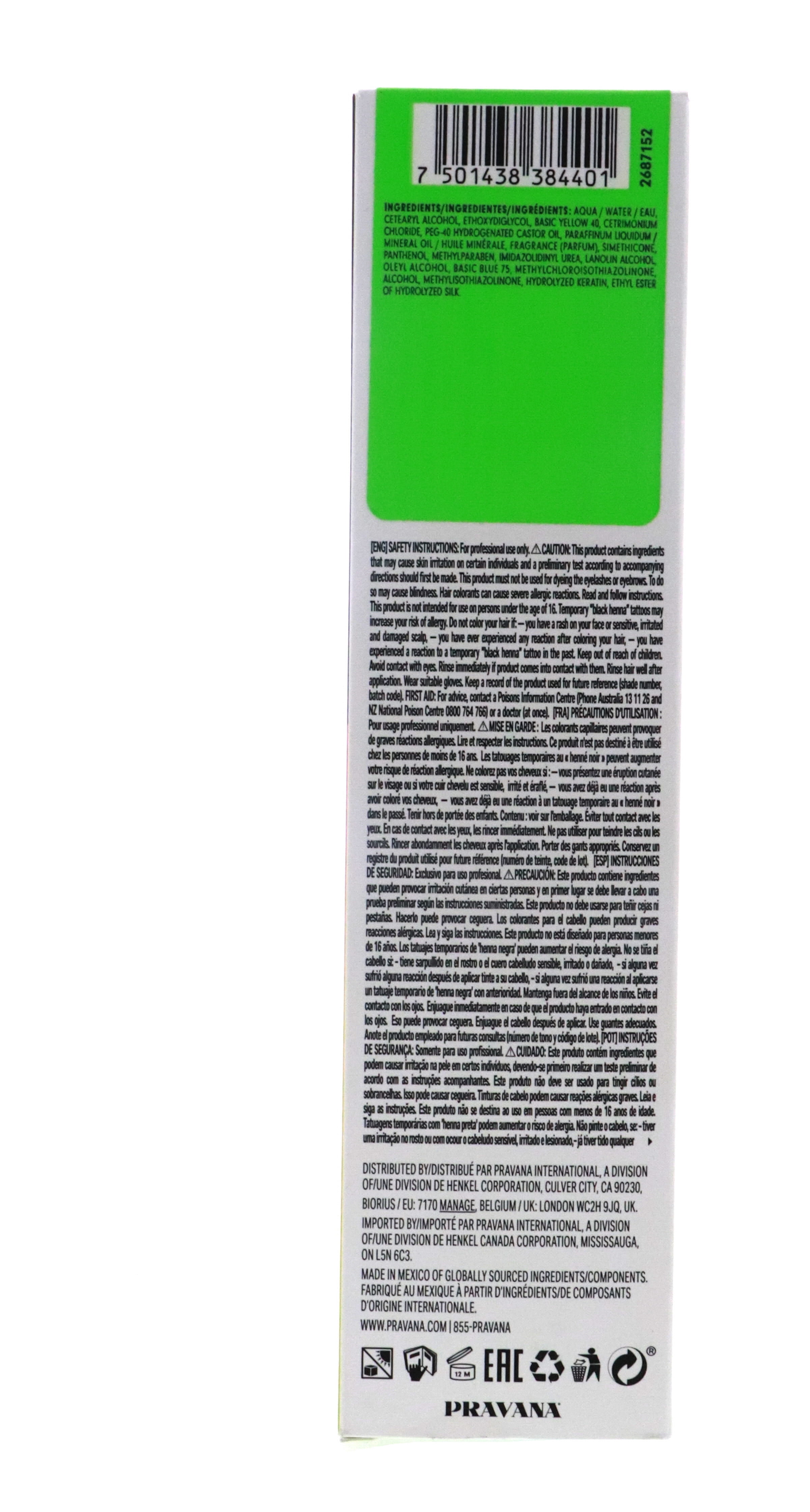 PRAVANA ChromaSilk Vivids Permanent Hair Dye - Neon Green, 3 Fl Oz