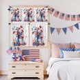thumbnail image 5 of Independence Day Kitchen Curtains Valances 3 Piece Set, Red Blue Watercolor Flora American Flag Rod Pocket Tier Curtain and Valance Drapes for Small Window 24 Inch Length for Bedroom Cafe, 5 of 9