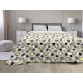 thumbnail image 1 of Floral Down Alternative Comforter, Repetitive Rose Arrangements with Leaves Spring Garden Art Illustration, Microfiber Quilt for All Season, 5 Sizes, Green and Pale Yellow, by Ambesonne, 1 of 3