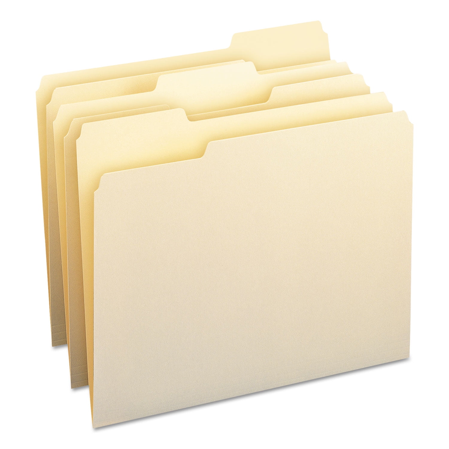Smead 10338 Antimicrobial One-Ply File Folders, 1/3 Cut Top Tab, Letter, Manila, 100/Box