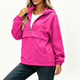 thumbnail image 5 of Dpjklzsn Women's Waterproof Half Zip Hooded Pullover Jacket, Lightweight Anorak with Pockets for Hiking Travel, 5 of 8