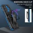 thumbnail image 3 of Compatible with Samsung Galaxy A54 5G Back Case, 360 Rotating Removable Belt Clip & Hidden Kickstand & Hard PC + Soft TPU & Anti-fall & Shock Absorption Phone Case for Galaxy A54 5G, Blue, 3 of 10
