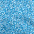 thumbnail image 1 of oneOone Cotton Jersey Blue Fabric Jacobean Silhouette Flower Diy Clothing Quilting Fabric Print Fabric By Yard 58 Inch Wide, 1 of 4