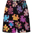 thumbnail image 3 of NICKSUN Shorts de Pyjama Amusants pour Hommes, Bas de Pyjama Courts Doux avec Poches, Imprimé Léopard Casse-Tête, m, 3 of 5