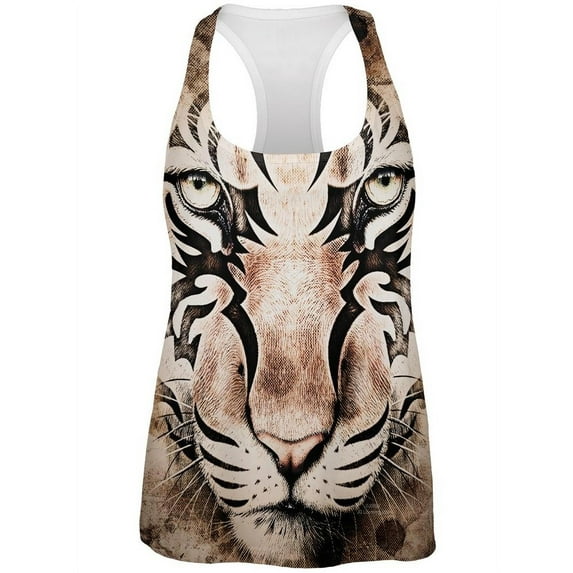 Tiger Eye Ghost And The Darkness All Over Womens Work Out Tank Top Multi MD