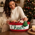thumbnail image 6 of Christmas Cotton Rope Storage Basket Decorative Woven Basket with Embroidered Holiday Xmas Gift Basket for Gifts Candy Toy Home Table Decor, for Shelf, Desk and Bathroom Storage, Style C, 6 of 7