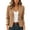 Khaki, variant on SuTry Women's Blazer Jacket Notched Lapel Two Button Slim Fit Long Sleeve Cropped Cut Versatile Business Casual Office Workwear Daily Commute Outerwear