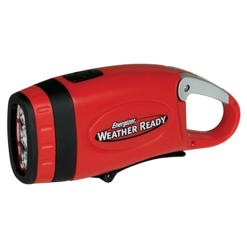 Energizer Weatheready 3-LED Carabineer Rechargeable Crank Light Red