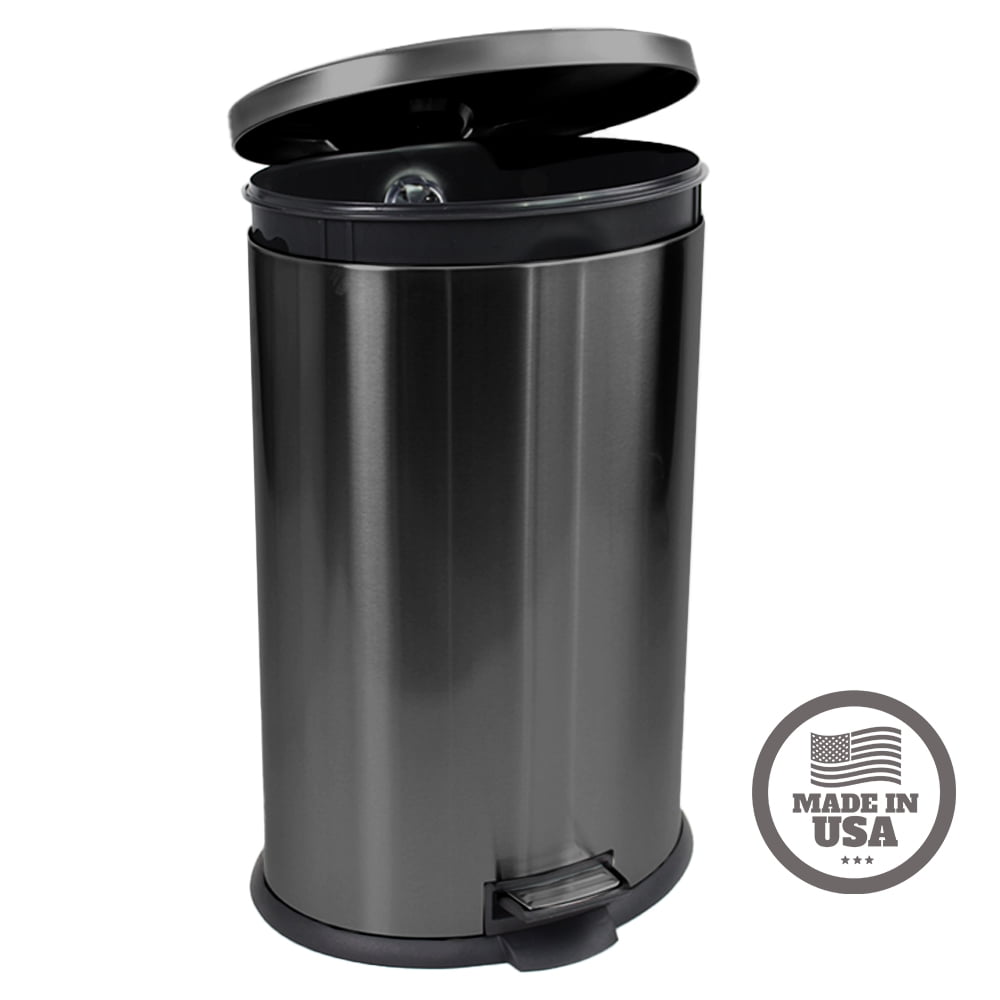 Better Homes & Gardens 10.5 Gallon Trash Can Stainless Steel Oval Kitchen Step Trash Can