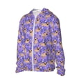 thumbnail image 3 of Goofa Pugs and Flowers Printed Women's UPF 50+ Sun Protection Hoodie Jacket Lightweight Long Sleeve Sun Shirt for Women with Pocket Hiking Outdoor-, 3 of 9