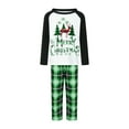 thumbnail image 2 of Christmas Family Pajamas Matching Set Christmas Tree Print Long Sleeve Tops and Green Plaid Pants Sleepwear, 2 of 10