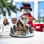 PEIBang Christmas Table Decorations,Snow House Decor Christmas Centerpiece,Christmas Village Houses for Home Kitchen