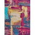 thumbnail image 2 of Contemporary 7x10 Area Rug (6'7'' x 9'6'') Abstract Pink, Yellow Living Room Easy to Clean, 2 of 8