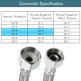 thumbnail image 3 of Uxcell 12" Faucet Supply Line Connector, G3/8 Female x G1/2 Female 304 Stainless Steel Water Supply Hose, 3 of 7