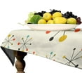 thumbnail image 4 of 1950s Mid Century Tablecloth, Modern Atomic Retro Colors Abstract Geometric Table Cloth for Indoor Outdoor Party Picnic Dining Room Kitchen Table Cover Home Decoration, Rectangle(60x120in), 4 of 6