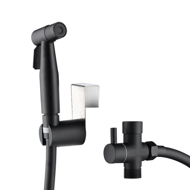 Matte Black Handheld Bidet Sprayer Attachment For Toilet Clearance Portable Travel Warm Water Reduce Stainless Steel Wall Mount Easy To Install Bathroom Faucet Set Com Matte Black Handheld Bidet Sprayer, Hand Held Warm Water Bidet Sprayer