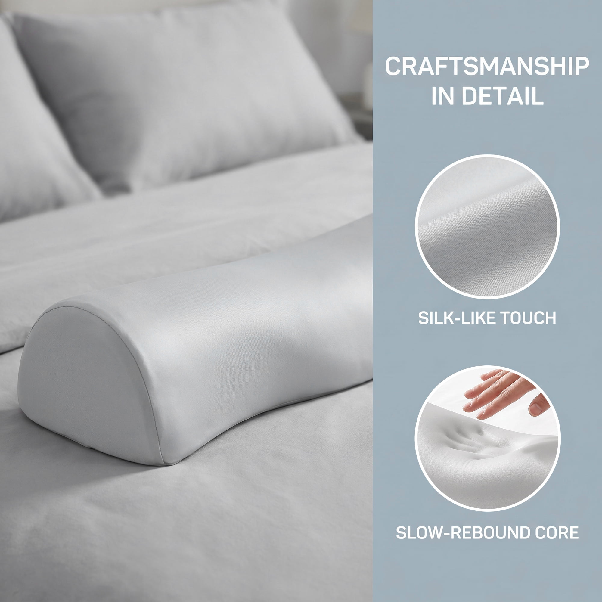 Unique Bargains Neck Pillow Sponge Cervical Support for Sleep Gray B 19.7"x5.9"x3.9" 2Pcs