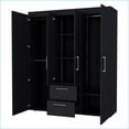 thumbnail image 4 of Chests & Wardrobes, Modern Black 2-Door Armoire with 2 Drawers | Wenge | Wood, 4 of 6