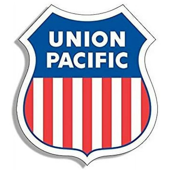 Shield Shaped UNION PACIFIC Railroad Sticker (rr railway rail logo)- Sticker Graphic Decal
