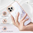 thumbnail image 2 of SaniMore for iPhone 15 Pro Max 6.7" 2023 Case with Wireless Charging Shockproof TPU Backplane Glitter Marble Pattern Fashion Design Anti-drop Anti-fingerprint Skin-feel Cover, White, 2 of 5