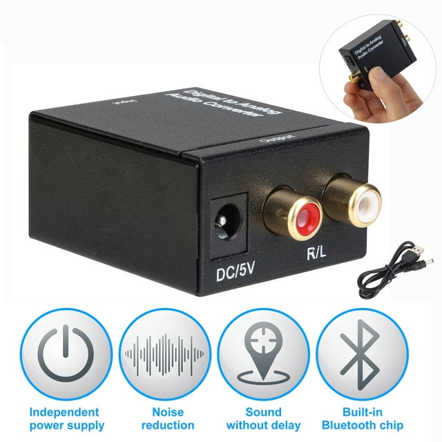 YouLoveIt Digital Optical Coaxial to Analog Audio Converter for Home Audio Switchin Analog to Digital Audio Converter Analog L/R RCA Converter Optical to Audio Adapter