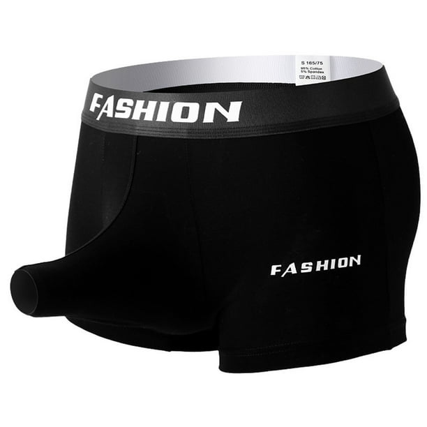 Calzones Para Hombre, Ropa Interior Para Hombre, Pantalones De Cuatro Esquinas, Estilo Cintura Media, Color Sólido, Transpirables, Soporte Escrotal, Pantalones De Esquina Plana Con Nariz De Elefante.