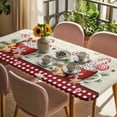 thumbnail image 3 of Christmas Table Cloths for 5 Foot Rectangle Tables, Xmas Ice Cream Snowflakes Candy Pine Needles Patio Waterproof Elastic Fitted Tablecloths, Washable Rectangular Table Cover for Camping, 3 of 8