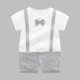 thumbnail image 2 of Odeerbi Niños Caballero Romper Con Corbata de Manga Corta Cuello Algodón Vestido Formal, 2 of 3