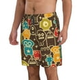 thumbnail image 3 of KLL Robot and Monsters Men's Casual Summer Beach Shorts Hawaiian Shorts with Pockets-3X-Large, 3 of 6