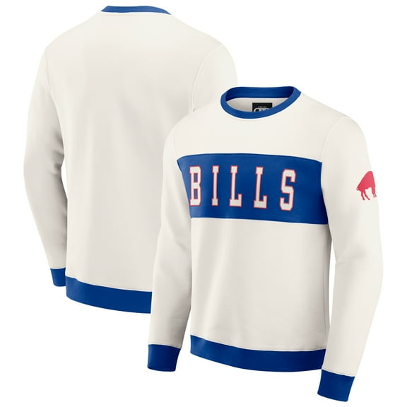 Men's Darius Rucker Collection by Fanatics  Cream Buffalo Bills Colorblock Pullover Sweatshirt