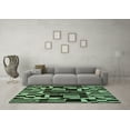 thumbnail image 3 of Ahgly Company Machine Washable Indoor Rectangle Abstract Turquoise Blue Modern Area Rugs, 3' x 5', 3 of 4