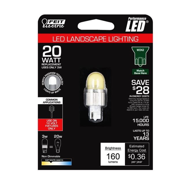 Feit Electric 7184583 2&20 Watt, 12 V LED Wedge Base Landscape Lighting